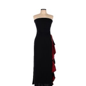 Taboo Black and Red Strapless Dress